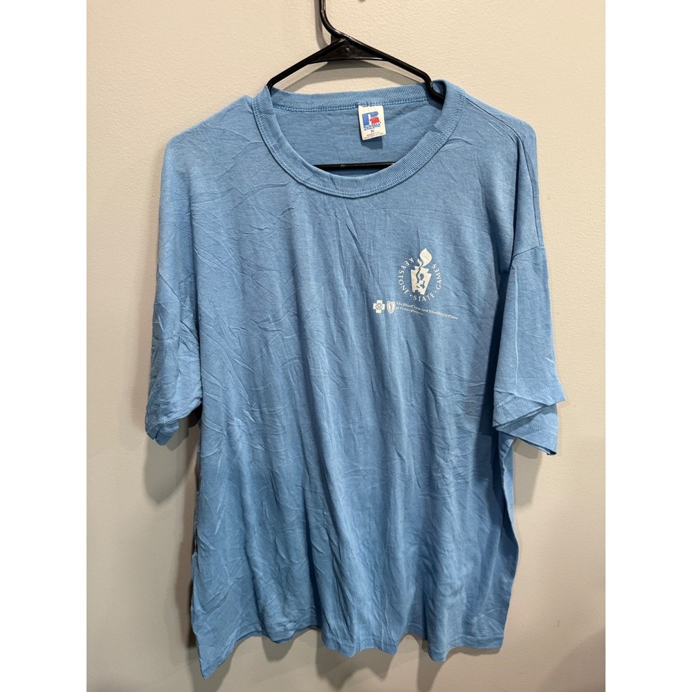 Vintage Russell Athletic T-Shirt XL Blue Number 11 Pulaski‎ Saints